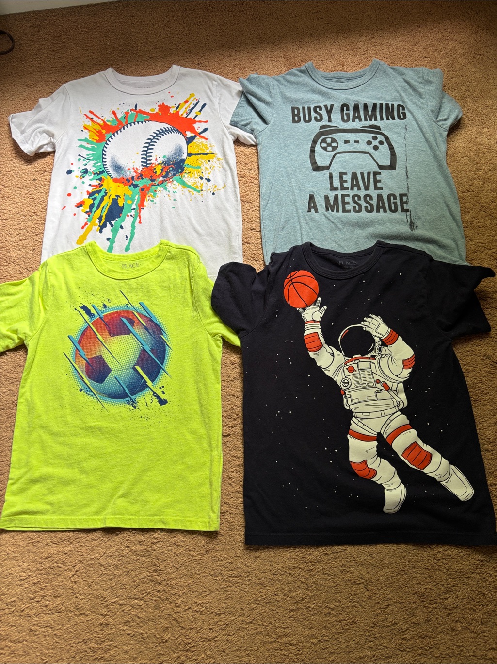 Kids' Space Basketball Graphic Tee - Black